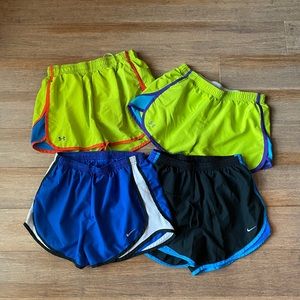 4 Pair Shorts Small-2 Nike & 2Under Armour